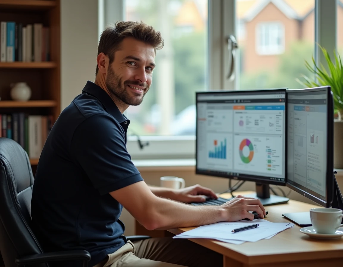 Diagnostiqueur immobilier consultant son logiciel de gestion et de facturation pour analyser son chiffre d'affaires