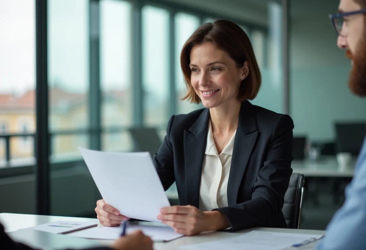 Femme d affaires en réunion dans un bureau lumineux à Lyon