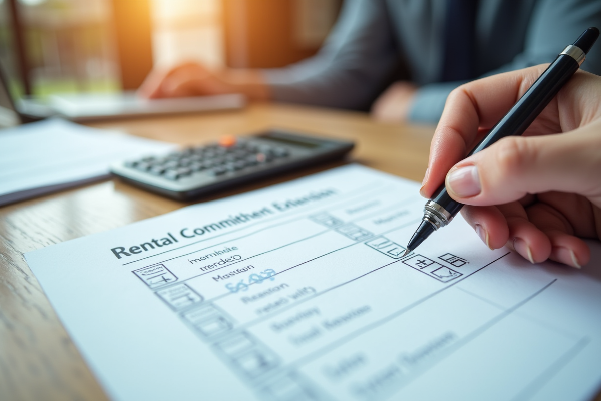 Mains tenant un stylo sur une checklist de location